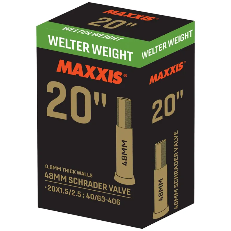 Maxxis Welter Weight 20 x 1.5-2.50 Replacement Schrader Inner Tube 48mm Valve in Black
