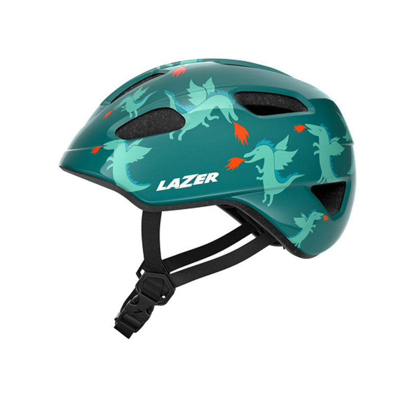 Lazer Nutz Kids Helmet With Kineticore Dragons in Green-2