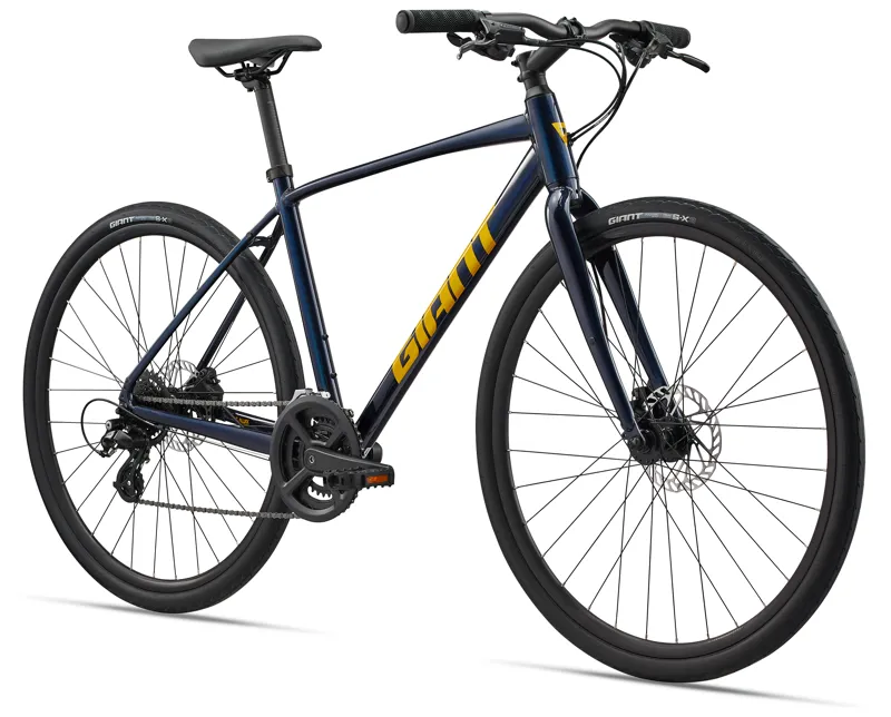 Giant Cross City 3 Disc Mens Flat Bar Road Bike in Ultra Navy-1