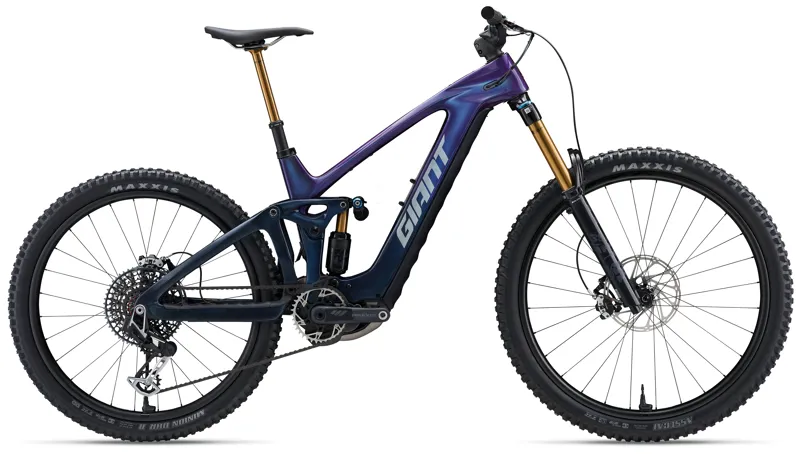 Giant Reign Advanced E+ 0 Electric Enduro Bike in Purple Haze/Metallic Navy