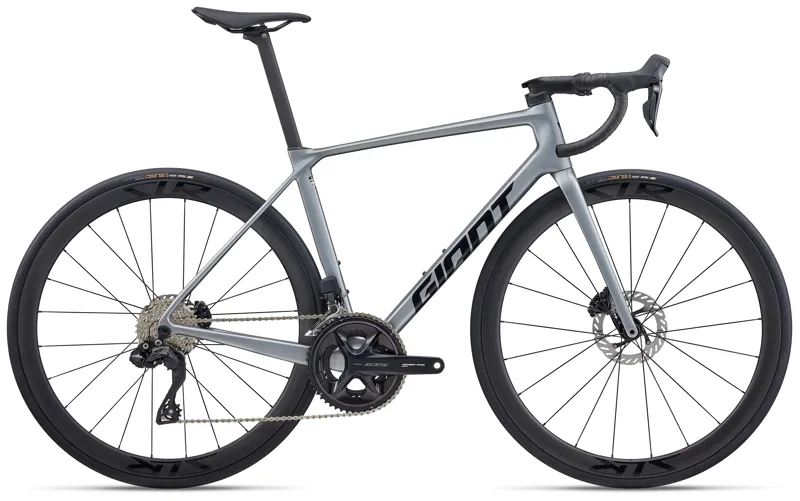 Giant TCR Advanced Pro 1 105 Di2 Mens Carbon Road Bike in Tech Silver