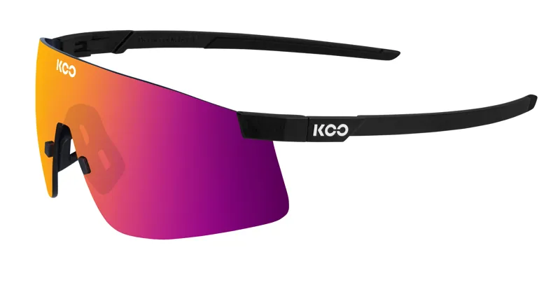 Koo Nova Cycling Sunglasses Matt Black Frame with Fuchsia Mirror Lenses