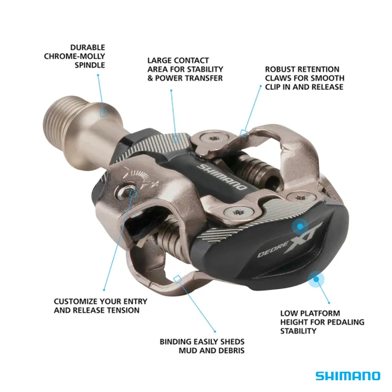 Shimano PD-M8100 Deore XT Spd Pedal dual sided for Cross country ride/race and Cyclo-cross in Black-3
