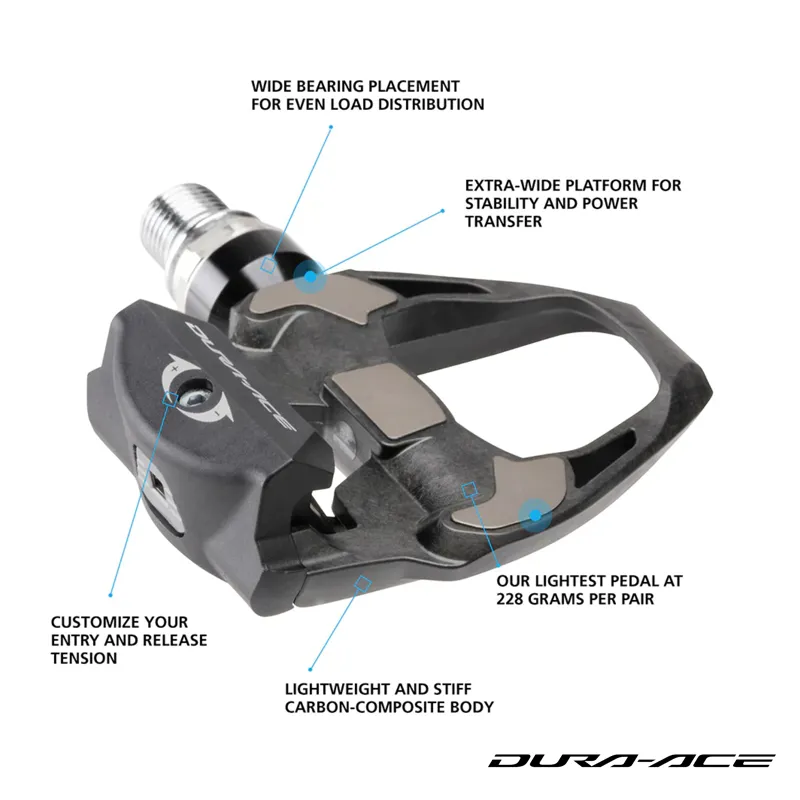 SHIMANO PD-R9100 SPD-SL PEDALS DURA-ACE IN BLACK-4