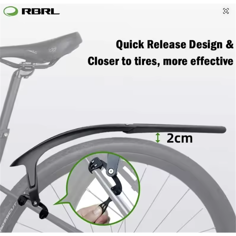 RBRL Hybrid Gravel Mudguard Set 28 - 45c in Black-5