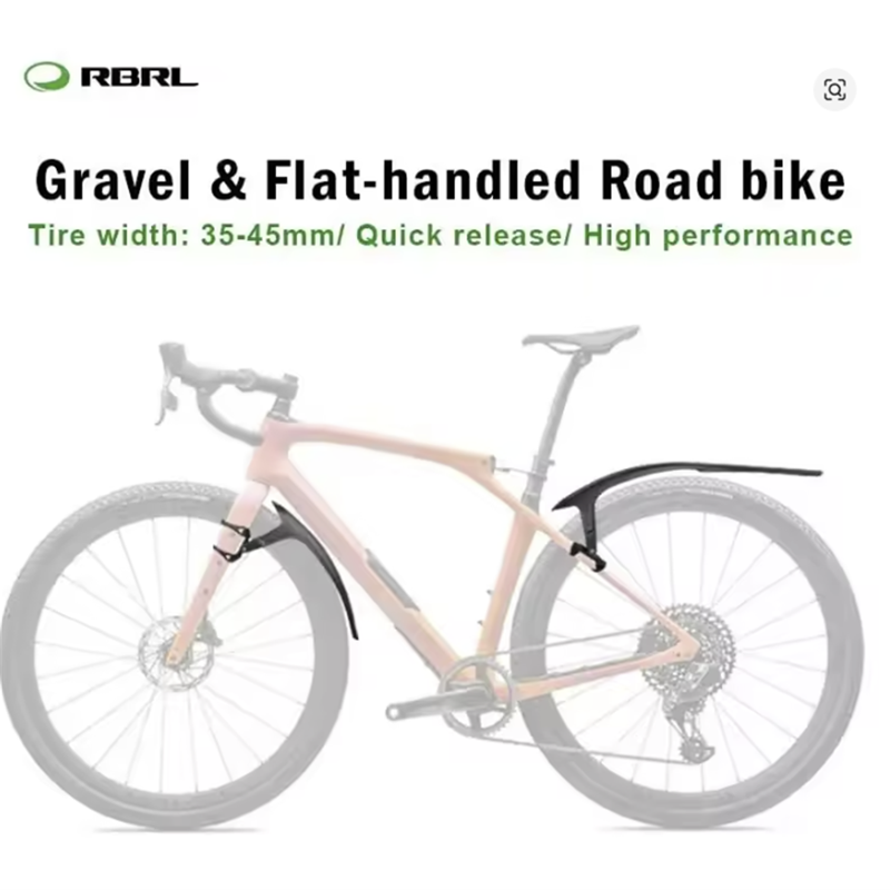 RBRL Hybrid Gravel Mudguard Set 28 - 45c in Black-6