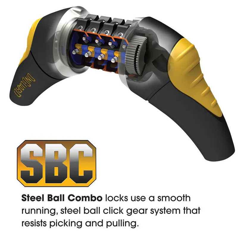 Onguard Doberman 1850x12mm Combo Cable Lock in Black/Yellow-2