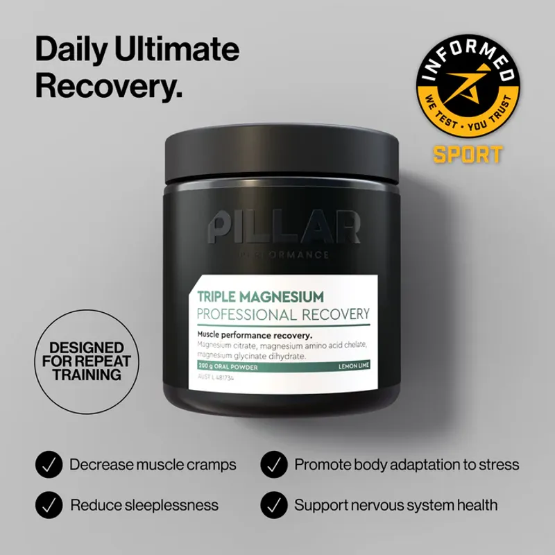 Pillar Triple Magnesium - Professional Recovery Lemon Lime 200g Jar-1