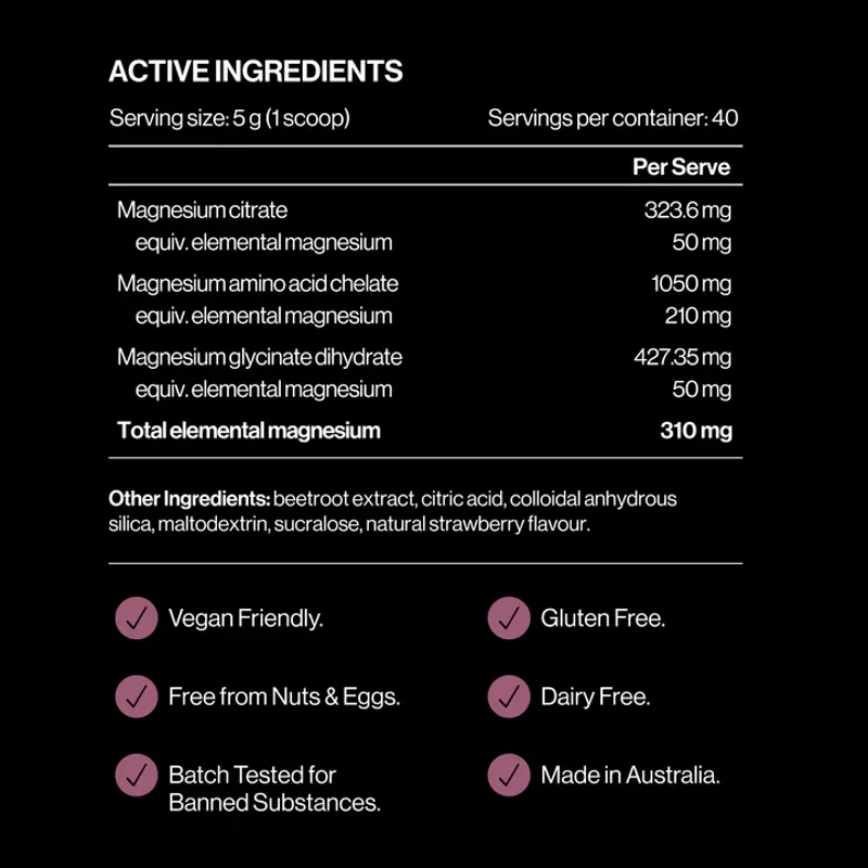 Pillar Triple Magnesium Professional Recovery Berry 200g Jar-5