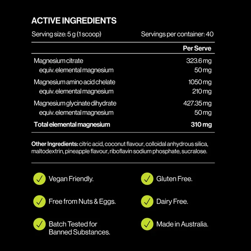 Pillar Triple Magnesium Professional Recovery Pineapple Coconut 200g Jar-4