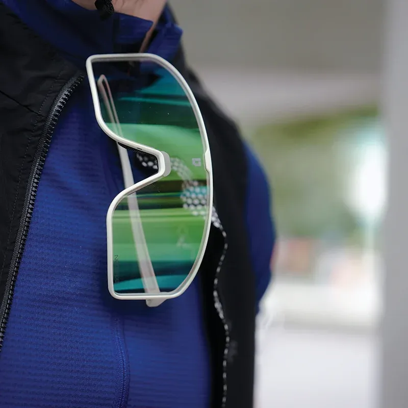 Ulac Otaku Sunglasses in Off-White Frame with Photochromic Boost Blue Lenses-5