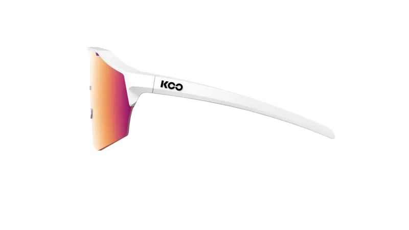 Koo ALIBI Cycling Sunglasses White Matt Frame with Fuchsia Photochromic Mirror Lens in Large Size-2