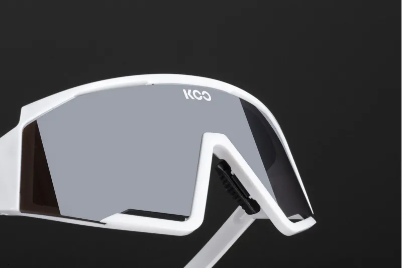 Koo Spectro Cycling Sunglasses White Frames with Super Silver Lenses-2