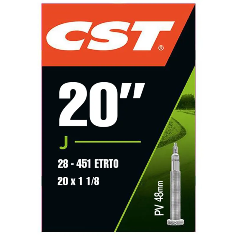 CST Tube 20 x 1 1/8 Presta Valve 48mm in Black