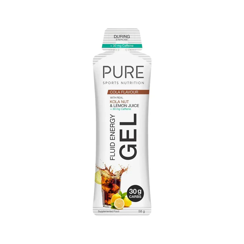 Pure Fluid Energy Gel Cola + Caffeine Box of 8 x 58g-2
