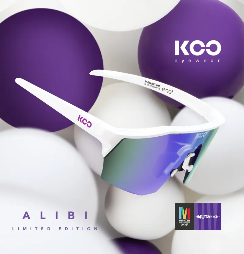Koo ALIBI Cycling Sunglasses MDD White Frames with Violet Mirror Lenses Regular Size-4