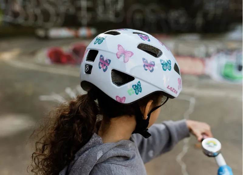 Lazer Nutz Kids Helmet With Kineticore Butterfly in White-9