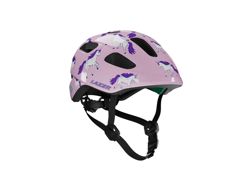 Lazer Nutz Kids Helmet With Kineticore Unicorns in Pink