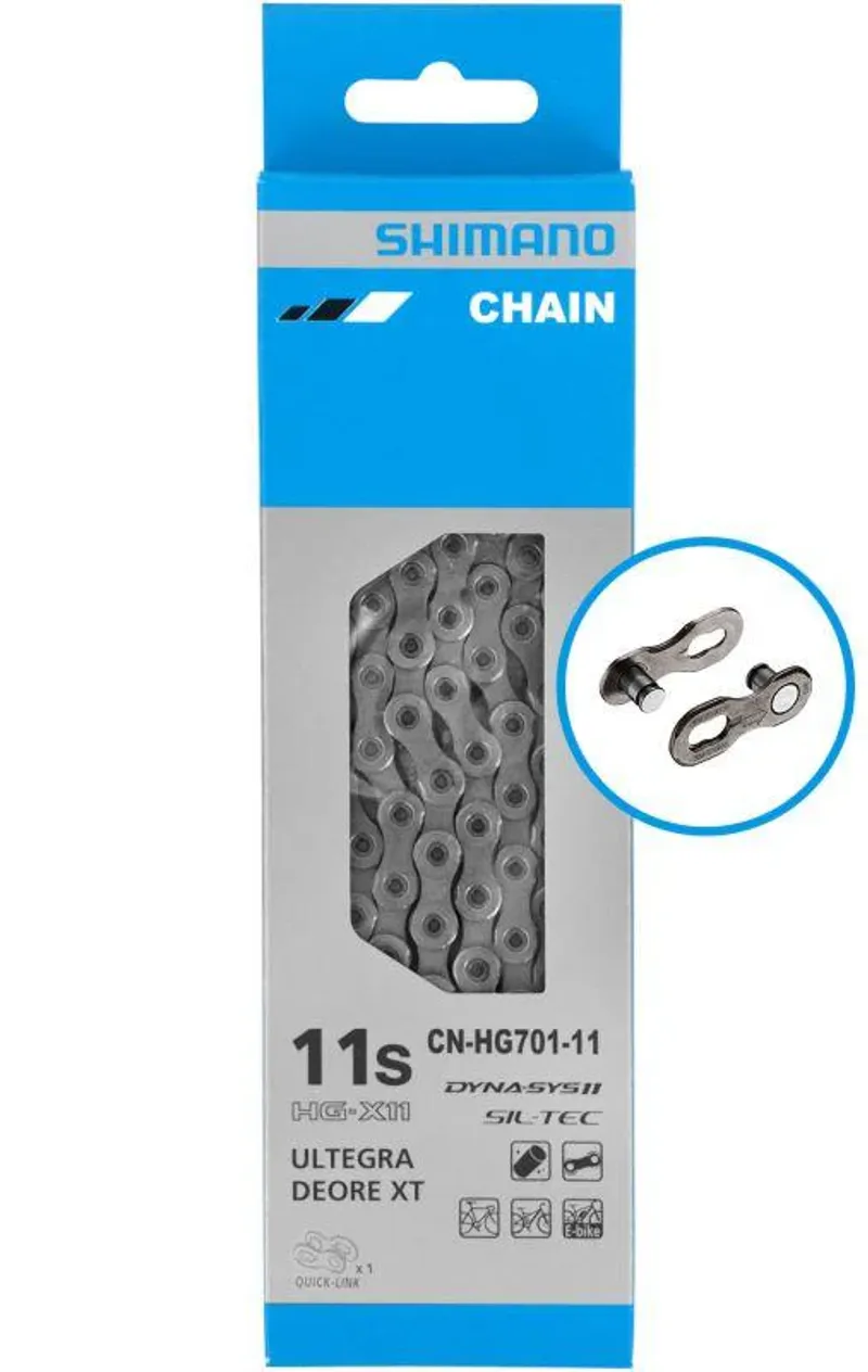 SHIMANO CN-HG701 ULTEGRA /DEORE XT CHAIN 11 Speed 116 links ROAD/MTB w/QUICK LINK in SILVER