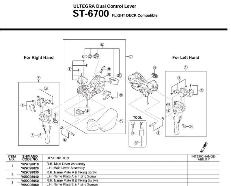 Shimano ST-6700 Main Lever Unit Left Hand Side in Black-2