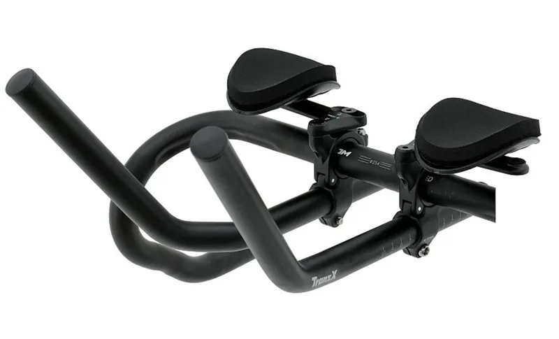 TranzX Triathlon Bar with Clip-On Arm Rest and Detachable Pads Aluminium in Black