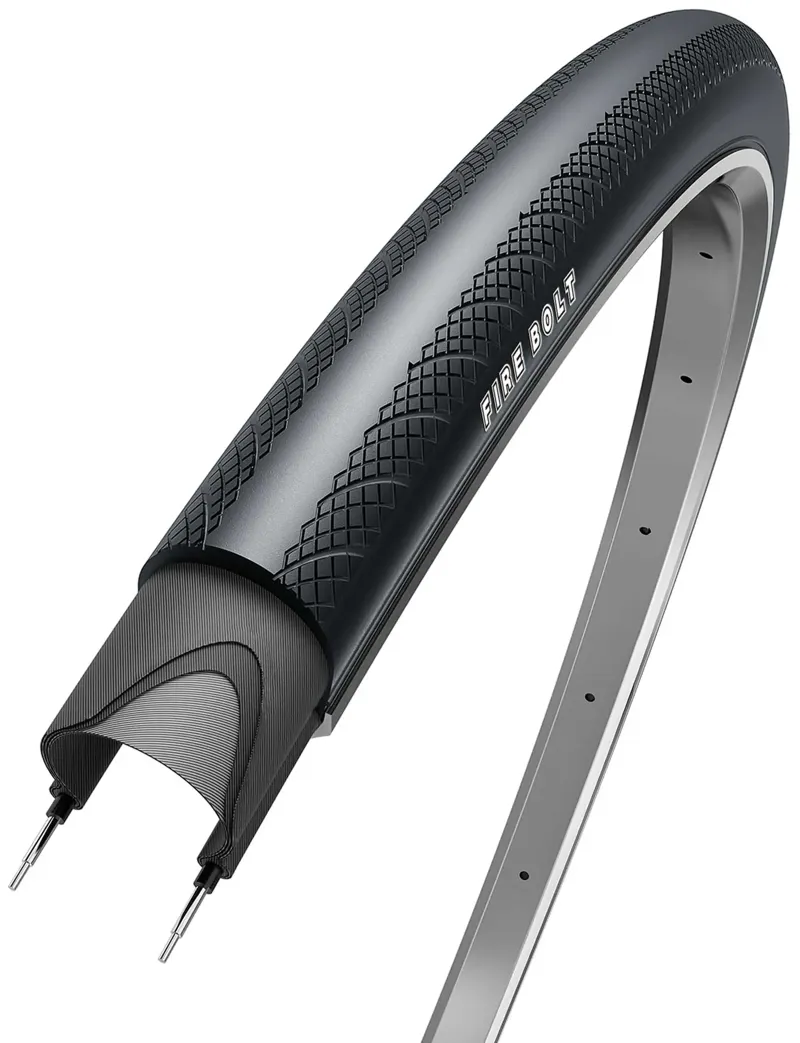 Obor Fire Bolt 700c Folding Road Tyre 60tpi with Nylon Belt in Black