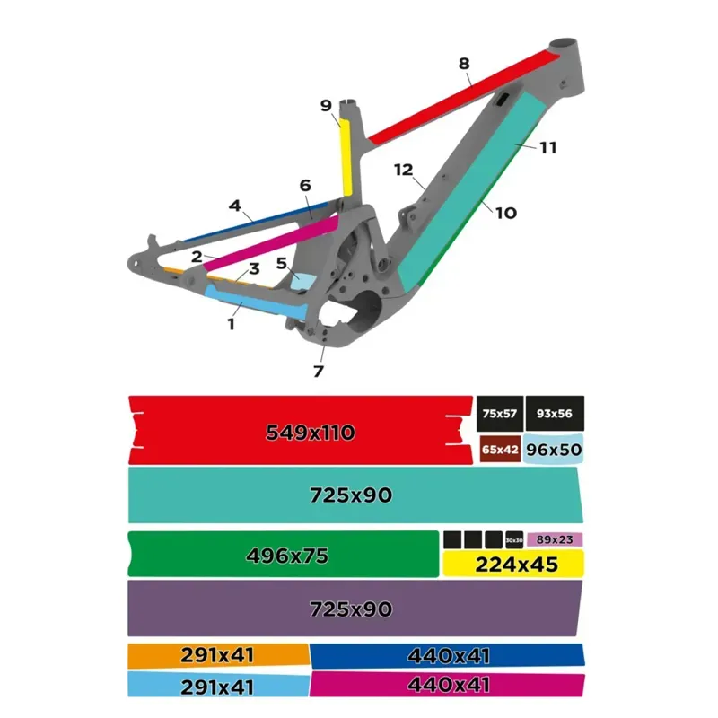 Slicy Sublimistick Frame Protection Sticker Kit E-Bike in Matt Finish-1