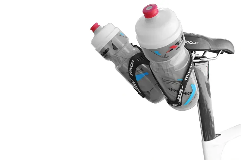 Xlab Mini Wing 105 Saddle Mounted Dual Water Bottle Carrier in Black-1